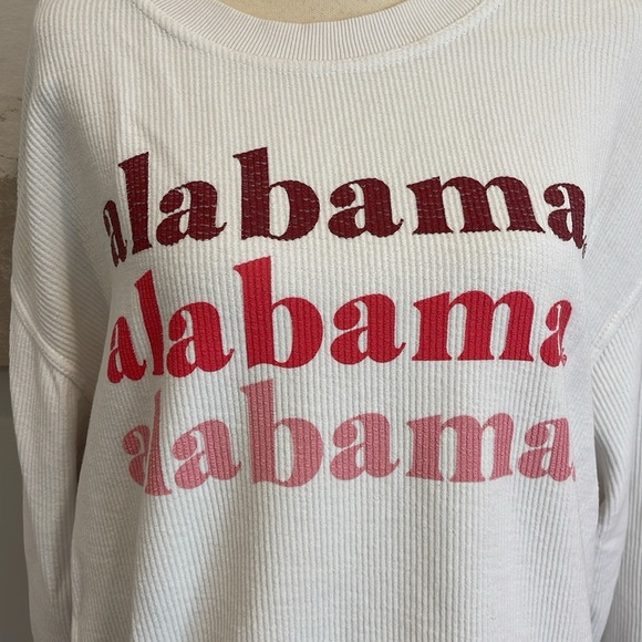 White and Pink Alabama Sweatshirt size Large - Picture 2 of 3